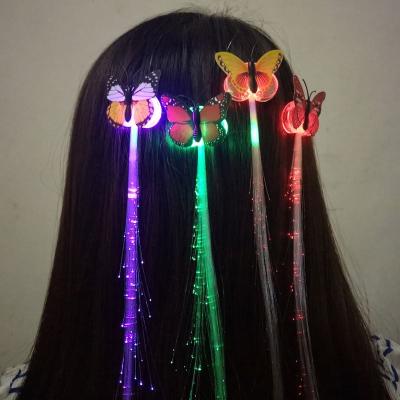 China Plastic Wholesale Butterfly Led Hair Clip Part Led Hair Braid for sale