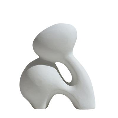 China Decoration Professional Luxury Vase Home Maker Irregular Look Up Oriental Rock Vase White Ceramic Waist for sale