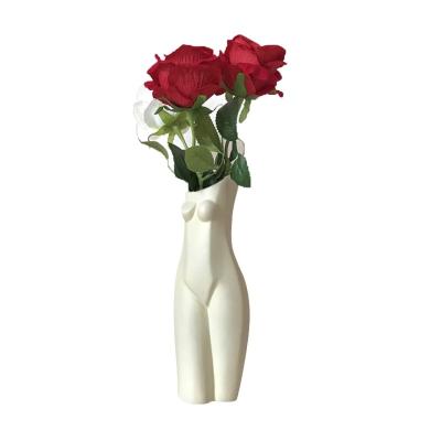 China Wholesale White Modern Floor Vase China Large Body Vase Art Vase Size for sale