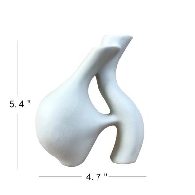 China Hot Selling Vase White Ceramic Vase High Waist Professional Modern Oriental Rock Embrace Vase for sale