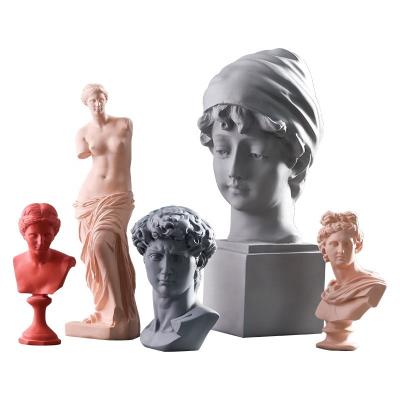 China Portrait David Venus Figure Sculpture Decorations Home Art Decor Creative Morandi Resin Plaster Head Ornaments for sale