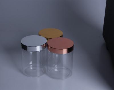 China 1Oz 2Oz 4Oz 10Oz Cosmetic Plastic Jars With Rose Gold Lids Gold Cosmetic Jars Cream Jar for sale