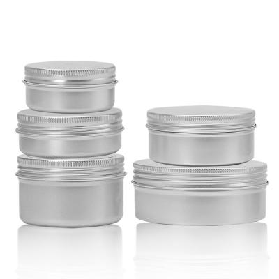 China Cosmetic Color Tin Jars Round Cosmetic Sample Aluminum Metal Container For Lip Balm for sale