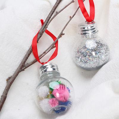 China PET 2021 Transparent Booze Filled Christmas Tree Decorations Ornaments Christmas Ball for sale