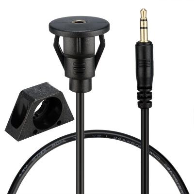 China For Dongguan factory custom 3.5mm extension audio cable of boat and motorcycle car dash flush panel truck aux. mount with 3.5mm female dash panel connector for sale