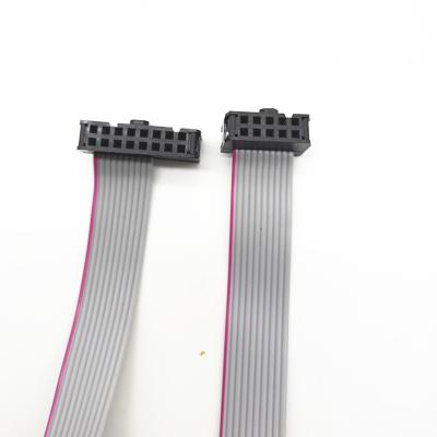 China Free Samples Custom 10 Pin Red Tape Electronic Gray Ribbon Cables To 16 Pin Pitch 1.27mm For Eurorack Power Cable for sale