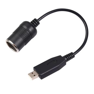 China Power Off Memory New Product Design USB A Male 5V To 12V Car Cigarette Lighter Socket Female Step Up Power Converter Cable for sale