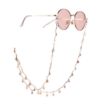 China Fashion Korean Cool Pearl Glass Stand Style Simple Necklace Sunglasses Chain Face Cover Chain 18K Gold Real for sale