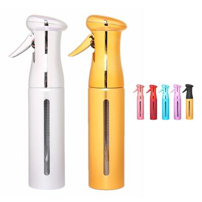 China Advance Eco-Friendly and Nickel Free Anti-Allergy Gold Plated Custom Empty Hair Care Popular Biodegradable Plastic Continuous Hair Oil Flairosol Mist Spray Bottle for sale