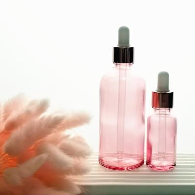 China Popular Personal Care 5ml 10ml 15ml 20ml 30ml 50ml 100ml Essential Oil Dropper Rose Glass Bottle for sale