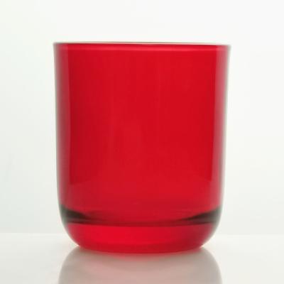 China Festival Home Decoration New bright red small size glass candle jar for gifts for sale