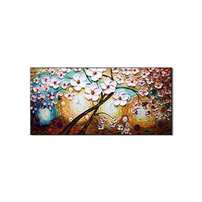 China New Modern Handmade Modern Canvas On The Wall Oil Painting Palette Knife 3D Tree Paintings Living Room Decor for sale