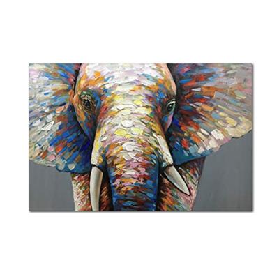 China Environmental Friendly Elephant Picture Wall Art Picture Oil Painting On Canvas Handmade For Living Room Modern Abstract Home Decoration for sale