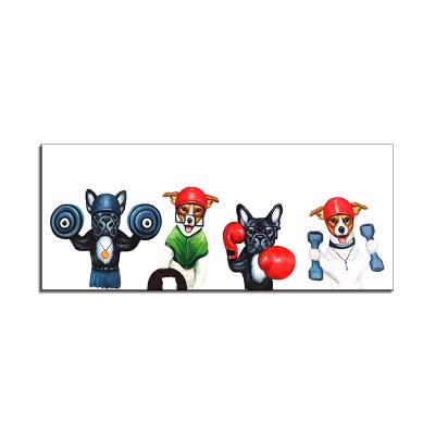 China Modern Nordic Style Boxing Dog Canvas No Frame Cartoon Animal Wall Art Print Painting Poster Funny Pictures For Kids Room Decoration for sale