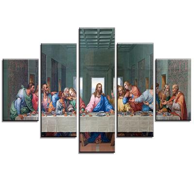 China Latest Modern Superb Picture Cuadros Deco Canvas Of Jesus Religion Prints And Posters Room Wall Art Canvas Painting For Living Room 5 Panels for sale