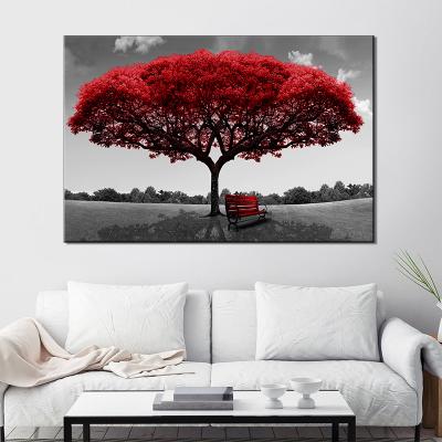 China Modern High Quality Modern Landscape Tree Canvas Wall Art Print Picture Painting For Hotel Decor Picture for sale