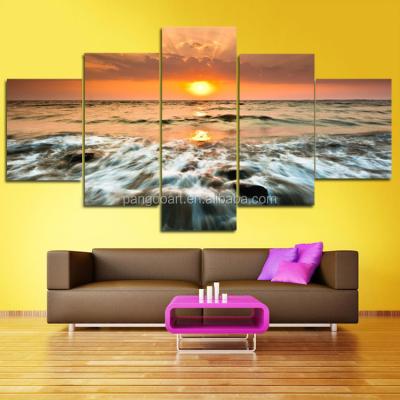 China Beautiful modern natural sunrise landscape oil painting on canvas for living room wall decoration for sale