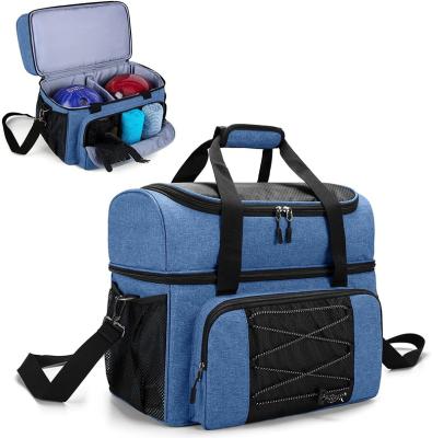 China Polyester Bowling Bag For 2 Ball Handbag Bowling Rolling Cup And Padded Divider for sale