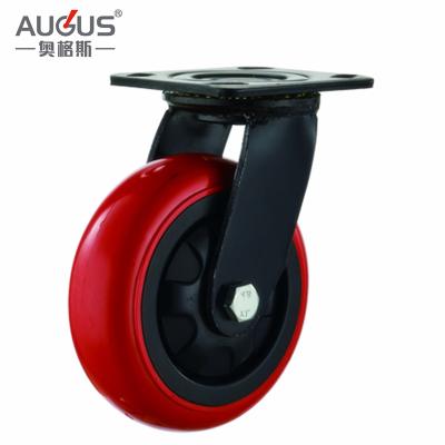 China Black lacquer leveling caster wheels heavy duty industrial rubber off road wheel pu for sale