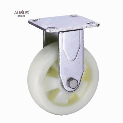 China Double Bearing PU Castor Wheel Heavy Duty Plate Mount Caster Wheel With White PP en venta