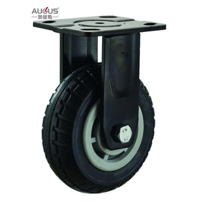 Chine 4 5 6 8 Inch Black Elastic Rubber Castor Wheel Rigid Swivel Plate Castor Wheels Heavy Duty à vendre