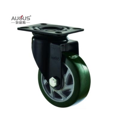 China Black lacquer caster wheel roller bearing medium heavy duty PU wheel caster for sale