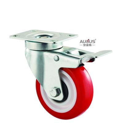 China AUGUS 04 Series Steel Castor Wheel Medium Duty Caster Wheel for Trolley Carts en venta