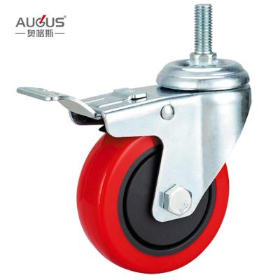 Chine good quality trolley hardware plastic pu wheel tread stem caster wheels à vendre