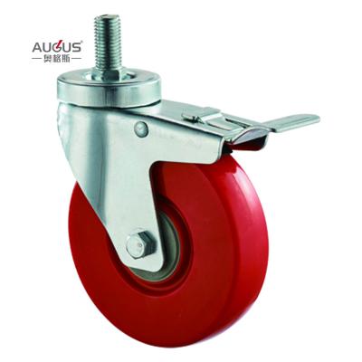 China Medium Duty 3 4 5 Inch Red PP Double Bearing Tool and Hardware 75 mm Swivel Caster Wheels zu verkaufen