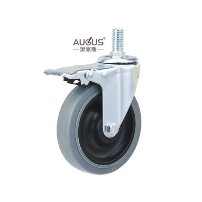 China Side Brake Medium Steel Castor Wheel Duty  Fixed Casters Wheels Steel zu verkaufen