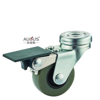 중국 1.25 Inch 1.5 Inch Light Duty Castors TPR Plastic Hole Topped Caster Wheel 판매용