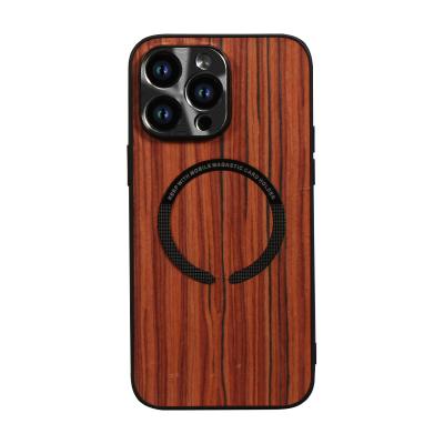 China Magnetic Wireless Charging Wooden TPU Phone Case For iPhone 14promax 13 pro max 12pro case for sale