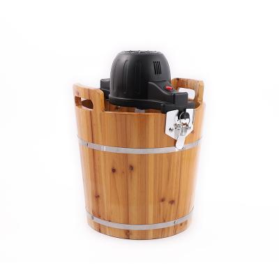 China Classic Color Outdoor Original Traditional Wooden Bucket High Efficiency Ice-cooling Healthy Ice Cream Machine for sale