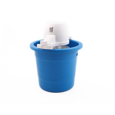 China Hotel Small Round Portable Plastic Electric Ice Cooling Simple Use Mixing Flavor DIY Homemade Ice Cream Maker Machine for sale