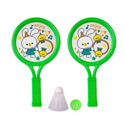 China Kids Sports Game Toys Playing Balls Badminton Racket With Plastic Ball 17*4.4*35 for sale