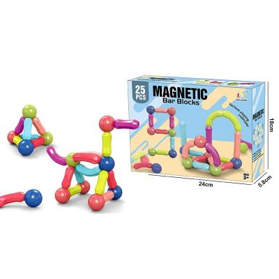 China Educational Toy New Magnetic Sticks Early Education Parent-child Interaction Bar Blocks Toy Set 25 PCS For Children for sale