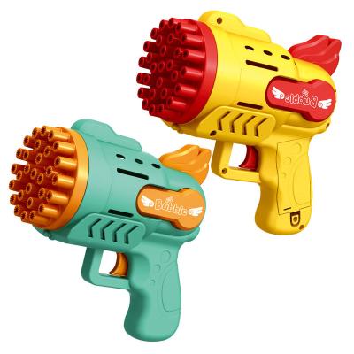 China Outdoor Toy Electric Automatic Bubble Machine Gun Soap Water Christmas Gift Ourdoor Toy Plastic Kids Gatling Bubble Summer for sale