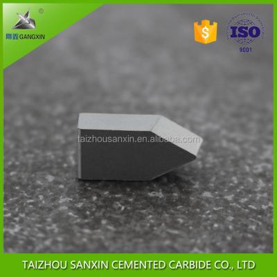 China Desired P30 type C tungsten carbide brazed tips for cutting tools with laser grade on the back sanxin for sale