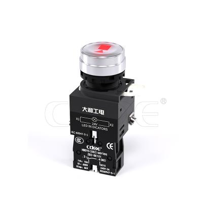 China Plastic Head Laser Can Be Customized Waterproof 22MM 12 Volt 1NO1NC Led Lights Push Button Change Power Supply for sale