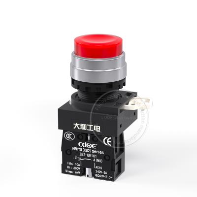 China New style xb2 lay5 series plastic red high head plastic cover momentary switch not led, 22mm start stop push button switch for sale