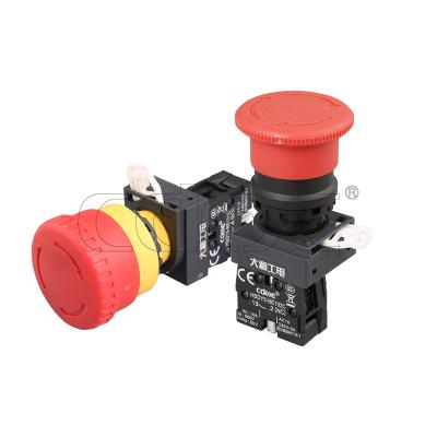 China Low price 22mm plastic series LAY5 xb2 new products dc switch panel mount plastic waterproof emergency stop button for sale