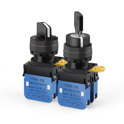 China 2021 New Product 2-3 Position 1no1nc 22mm Plastic Rotary Head Switch 20a High Current Select Switches for sale