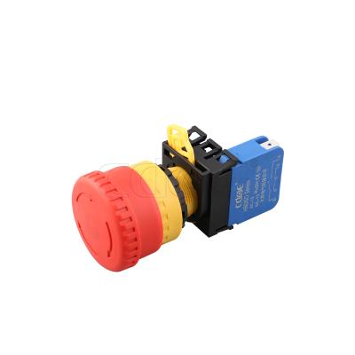 China New Product 10a 1no1nc Crust Push Industrial Lock Push Button Electrical Emergency Stop Switch Protected for sale