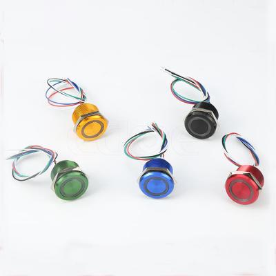 China Hot Selling Stainless Steel 19mm Normally Open 22mm Ring Illuminated Led 110v Push On Switch RGB Button for sale