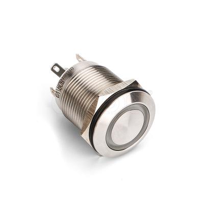 China 22mm pin termianl light industrial stainless steel RGB color button ring light switch 220v for sale