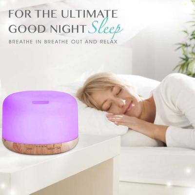 China Household Essential Oil Aroma Diffuser 500ml Air Humidifier Essential Oil Diffuse With 7 Colors Lights For Baby Sleep for sale