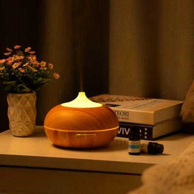 China Household Innovation Moist Skin Humidifier Air Humidifier Essential Oil Diffuser Wooden 7 Colors LED Cool Home Cool Light for sale