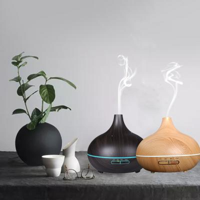 China Portable Aroma Diffuser Luxury Electric Aromatherapy 550ml Grain Humidifier Household Essential Oil Wooden Aroma Difusor for sale