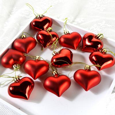 China PET Valentine's Day Party Love Small Pendant Wedding Party Special Shaped Electroplating Plastic Ball Ceiling Decoration for sale