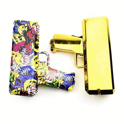 China 2021 New Marriage Amazon Toys Launch Customized Gold Silver Gun Chrome Silver Spray Gun Metal Dispenser for sale